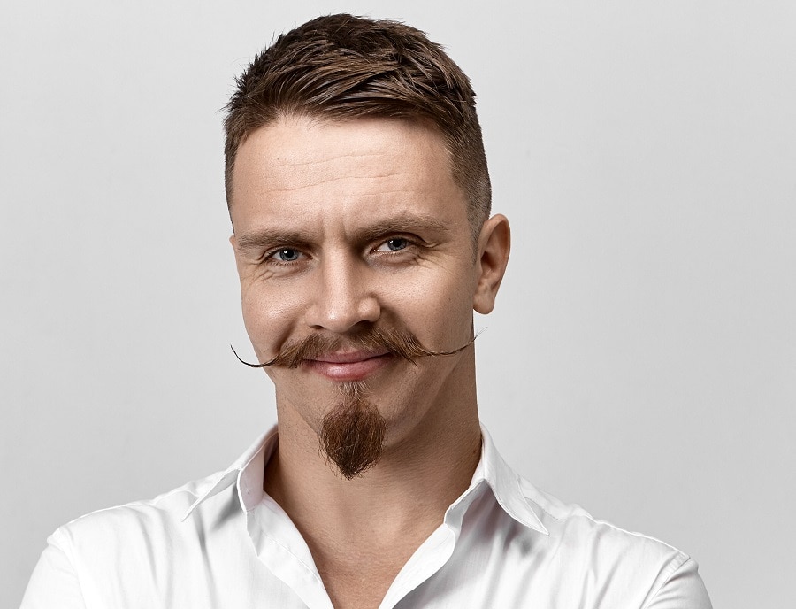 handlebar mustache with van dyke goatee