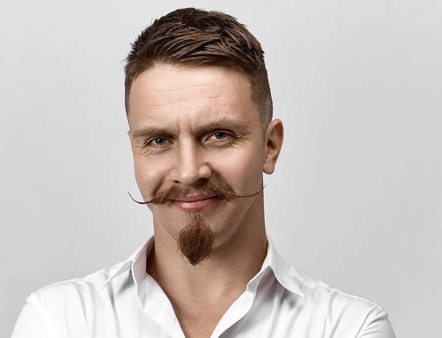handlebar mustache with van dyke goatee