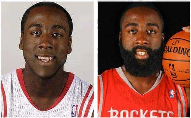 When was the last time James Harden was without a beard? Taking a closer  look