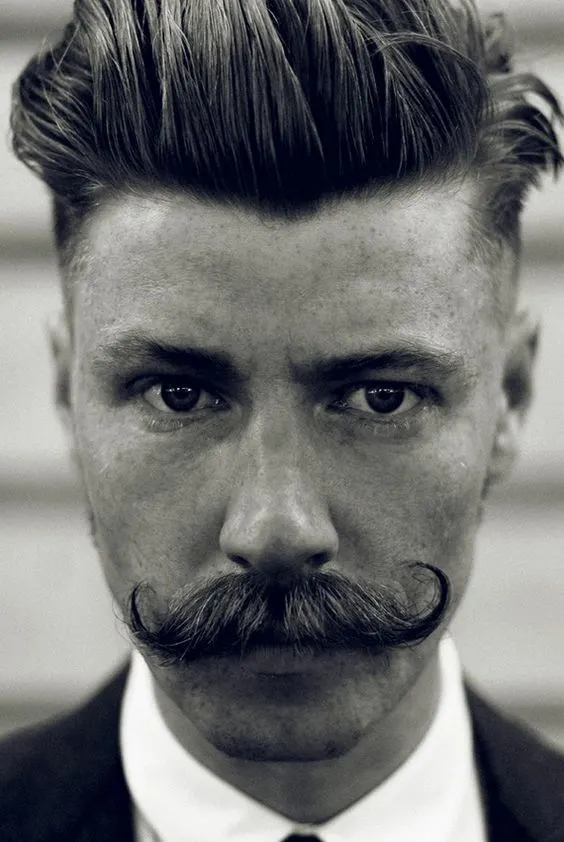 men favorite Asymmetrical handlebar mustache