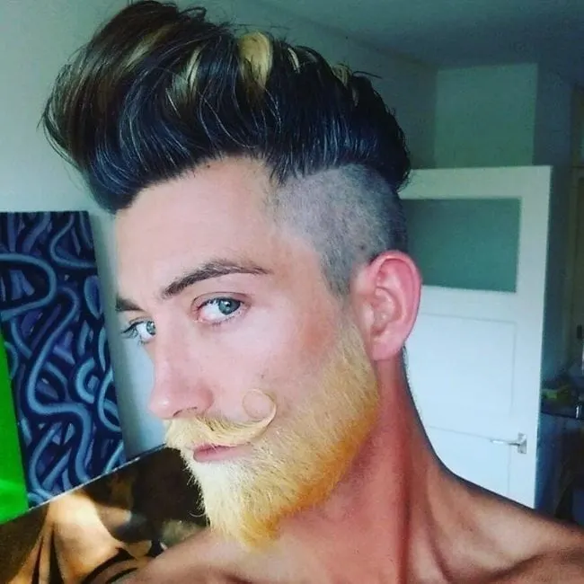 Shocking Blonde beard style for men