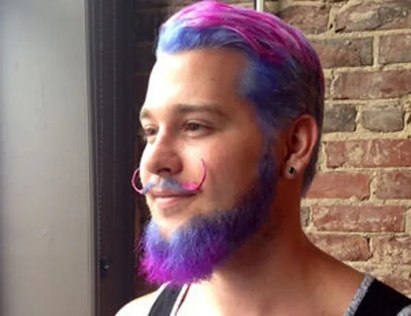 Rainbow color beard for men 