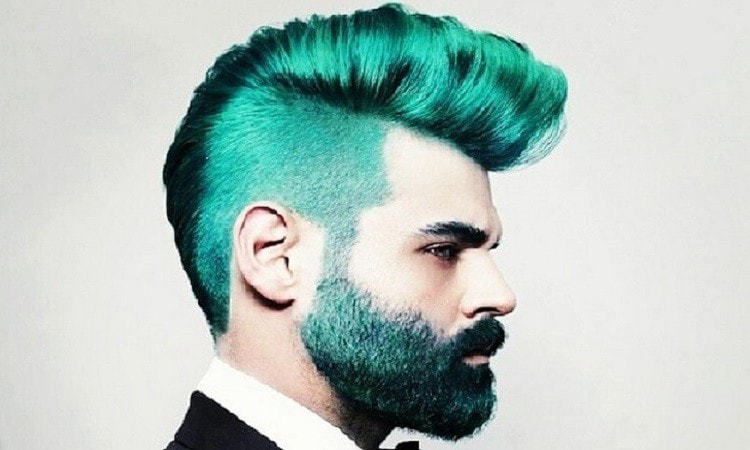 Turquoise color beard for men