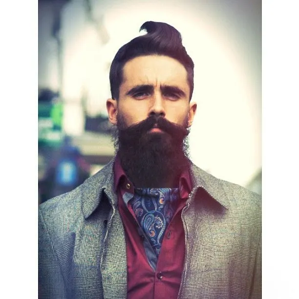 beautiful hipster mustache and beard