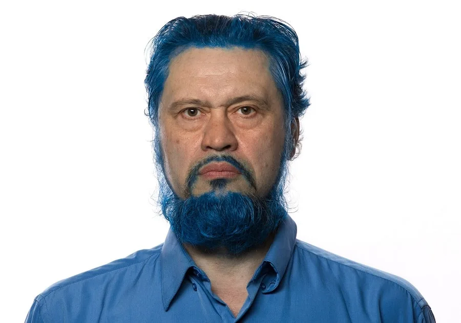 dark blue color beard