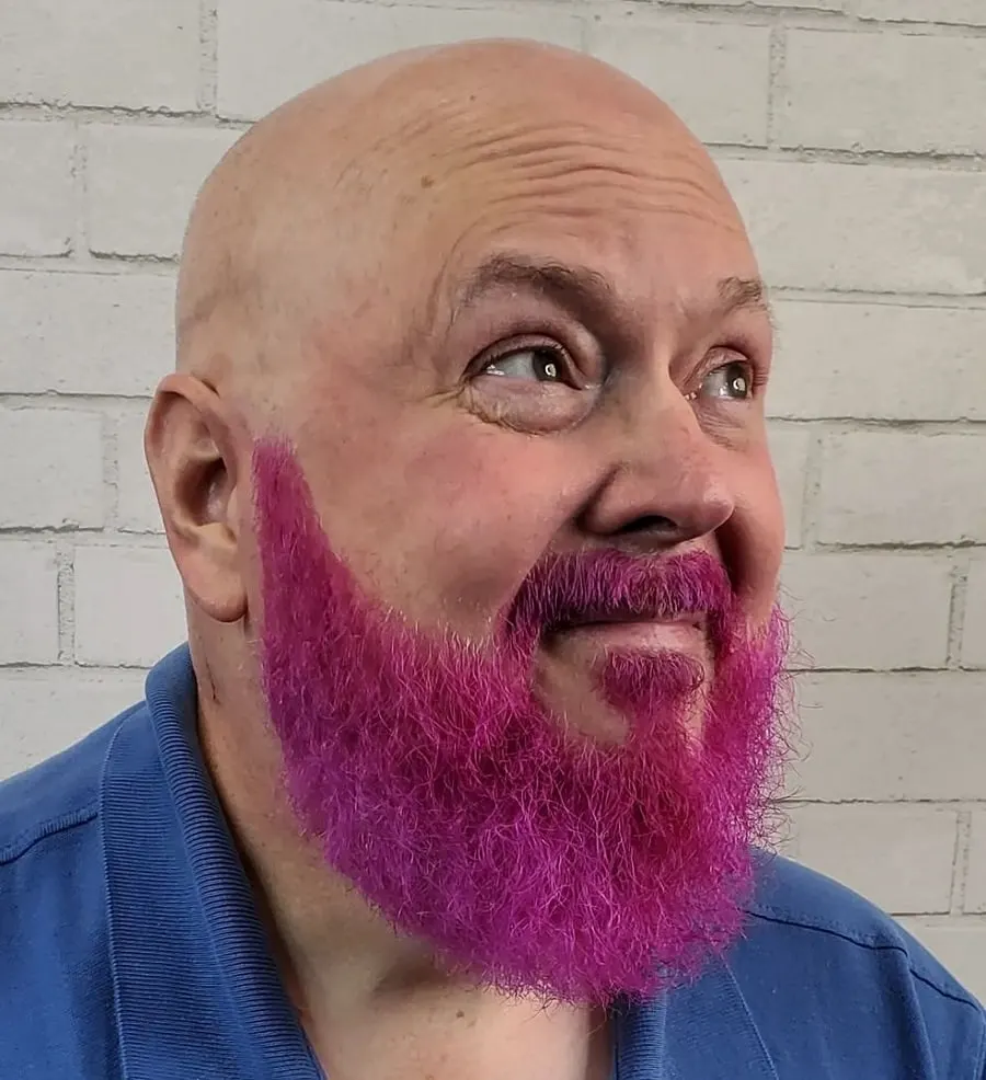 magenta pink color beard