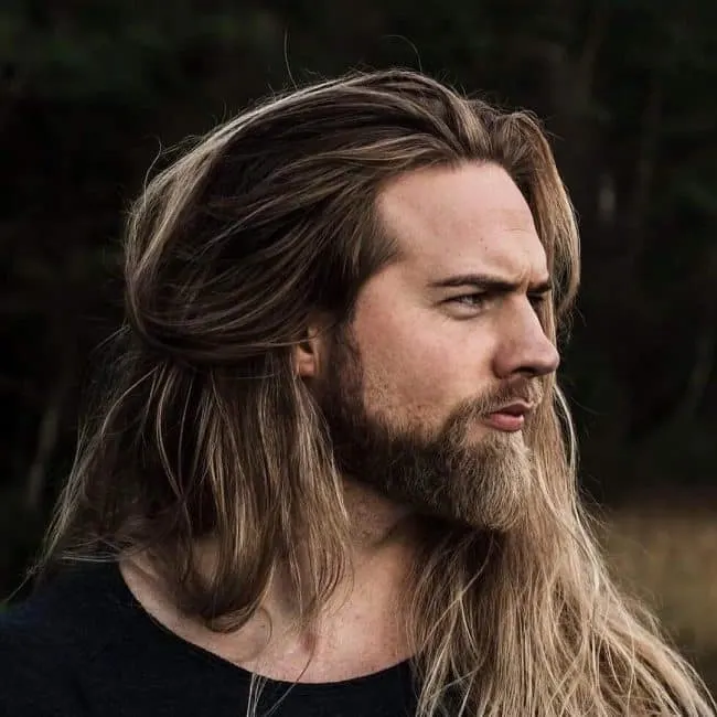 long blonde beard and hair