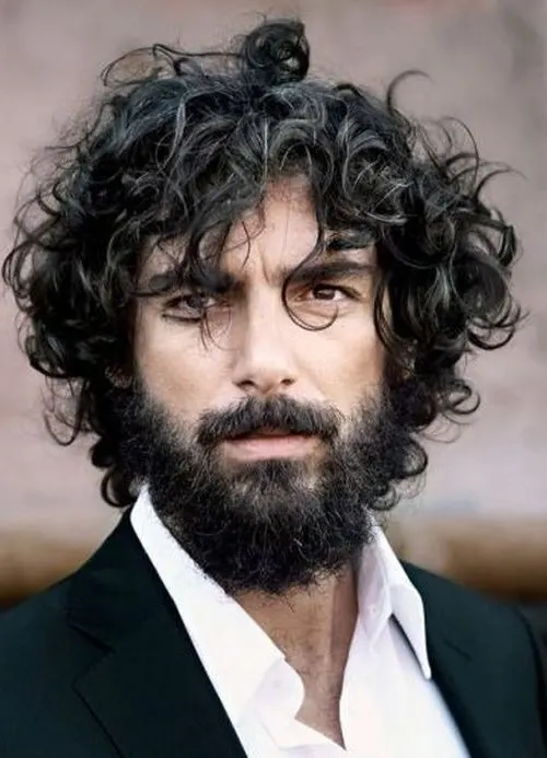 Long curly hair and beard hotsell