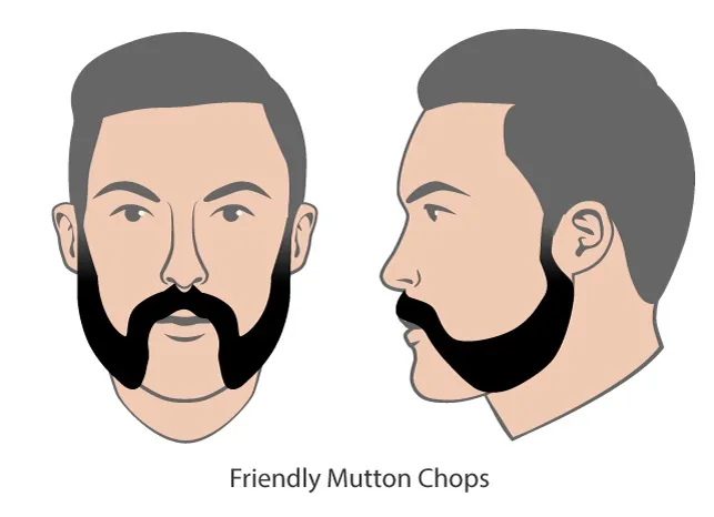 friendly mutton chop beard