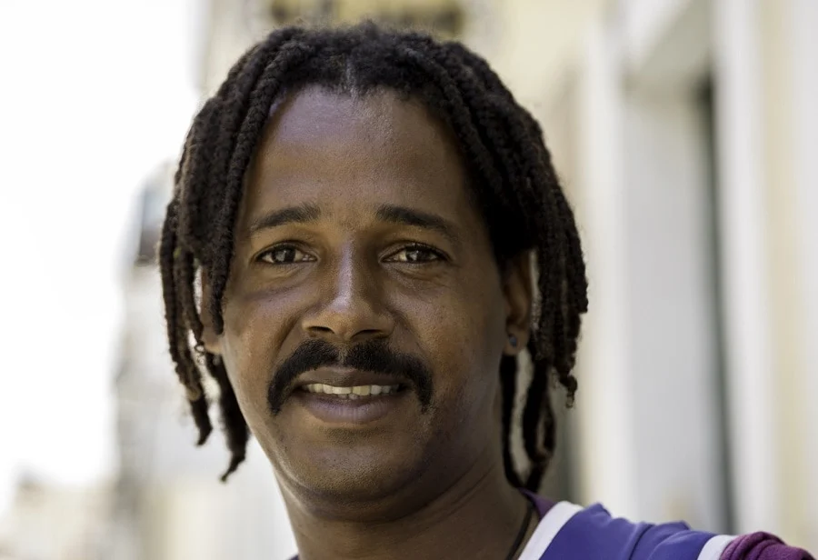 black man with zappa mustache