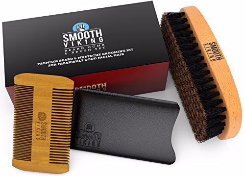 Smooth Viking Beard & Mustache Brush and Comb Kit