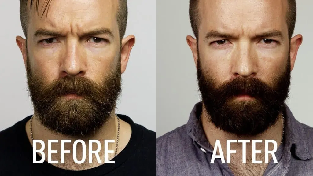 beard Dye before and after