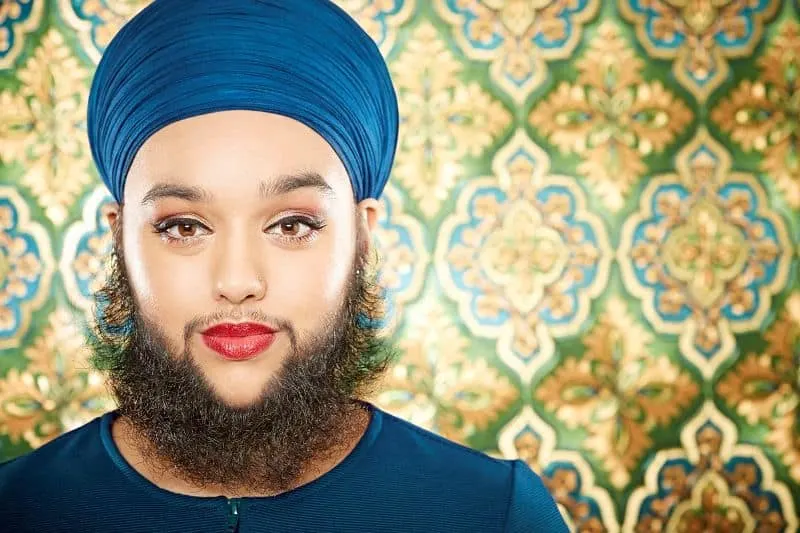 Harnaam Kaur's modern beard style