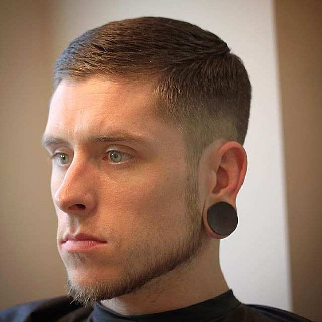 beard fade with textured side part