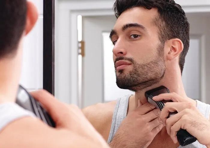 how to trim beard neckline