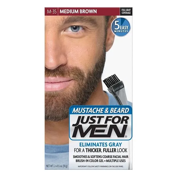JUST FOR MEN Medium Brown Color Gel for Mustache & Beard
