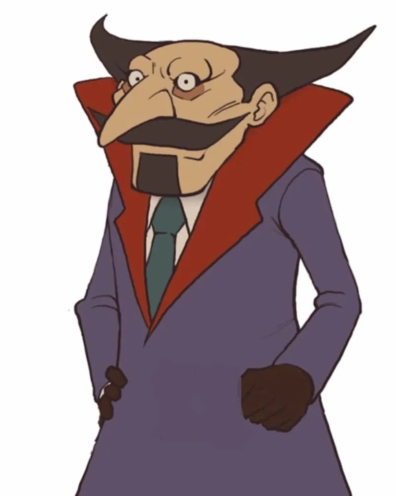 Cartoon Character Don Paolo with Handlebar Mustache