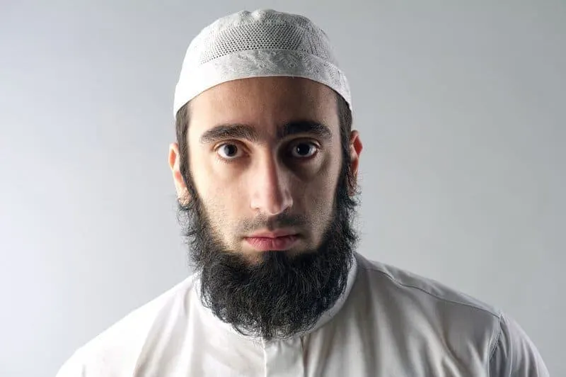 religious arabic man with beard 