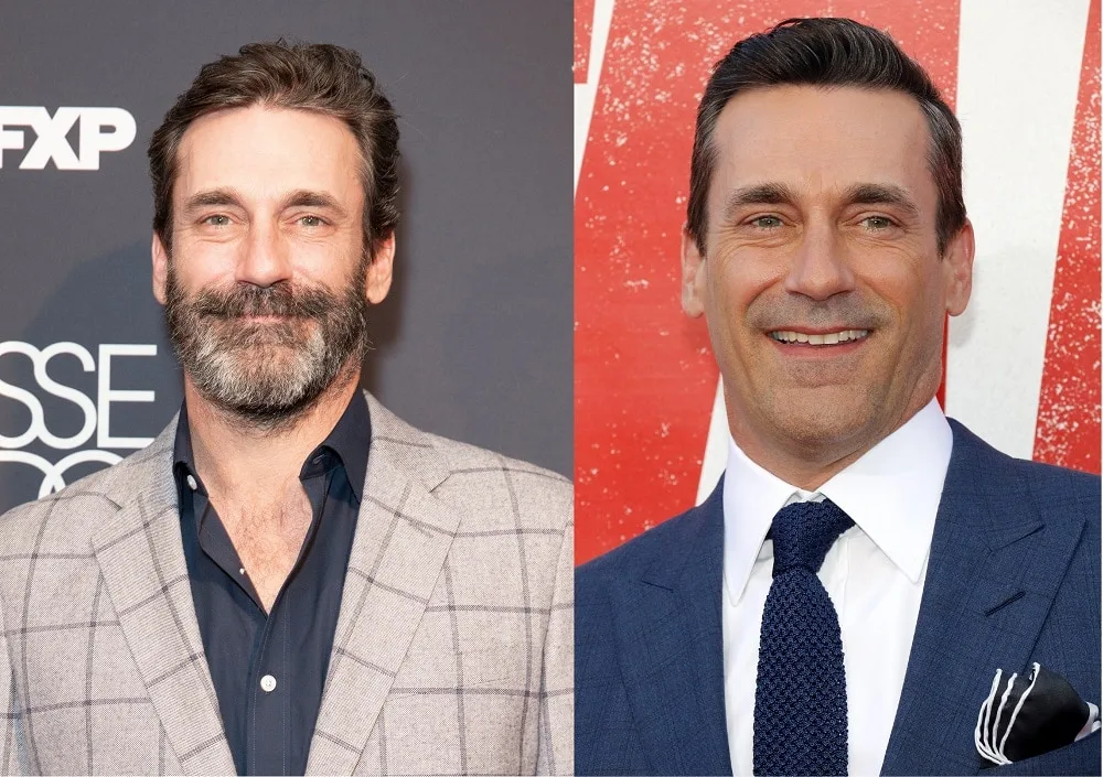 Jon Hamm With And Without Beard