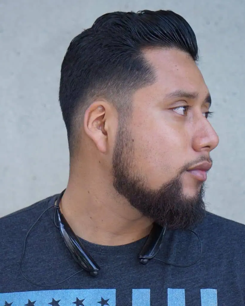 Black Mid Fade Short Boxed Beard Chin Strap