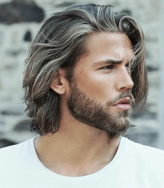 Loose Natural Waves with a Full Beard