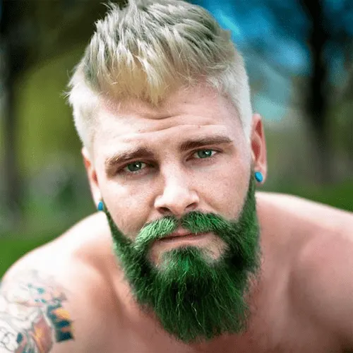 blond spiky hair with green beard