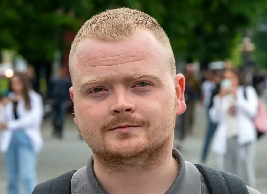 short patchy boxed beard