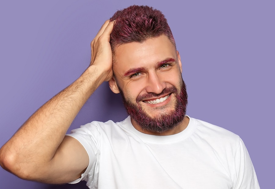 short purple boxed beard