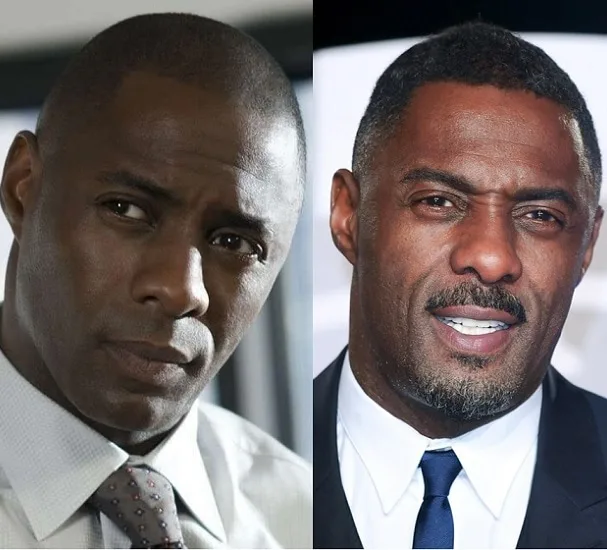 Idris Elba with and without beard