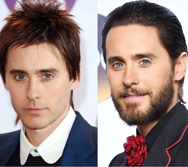 Jared Leto with and without beard