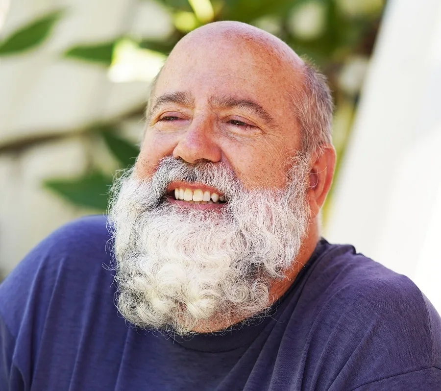 grey curly beard