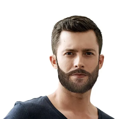 side beard in oval face