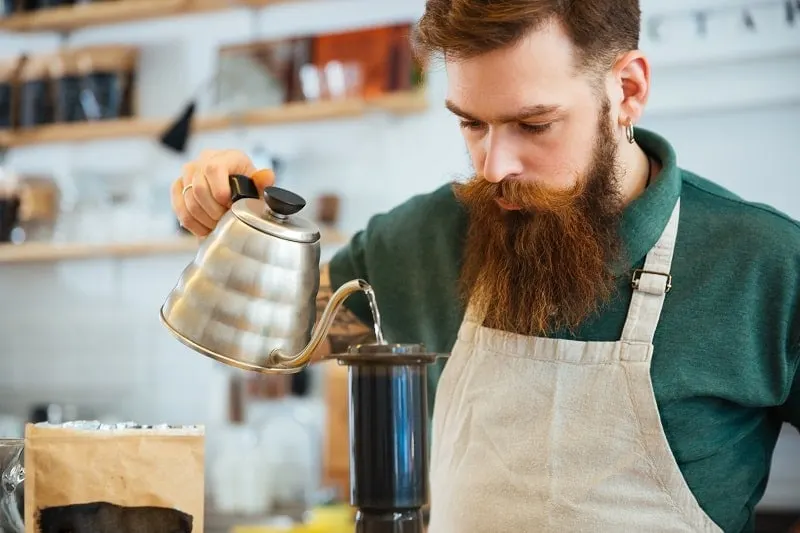 ginger beard with handlebar mustache