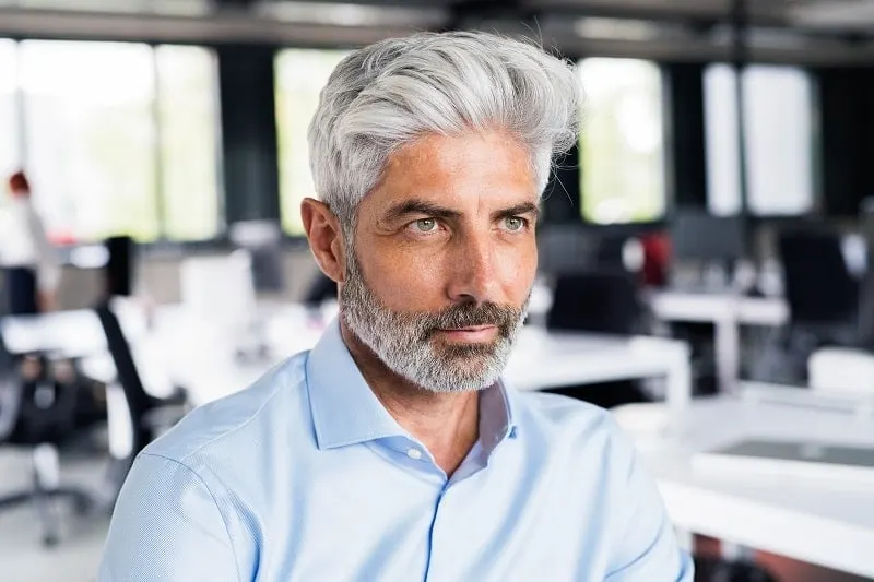 salt and pepper beard and mustache