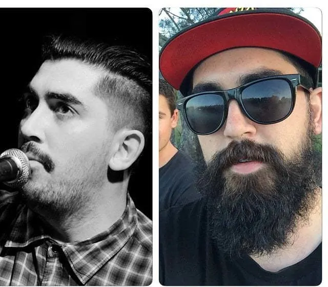 men with before and after verdi beard