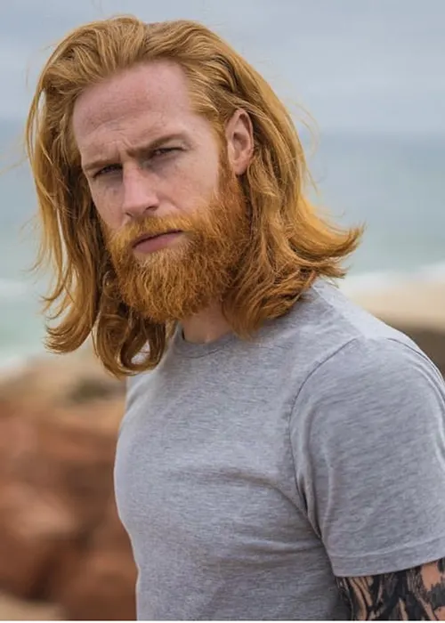 Irish men with long hair and beard