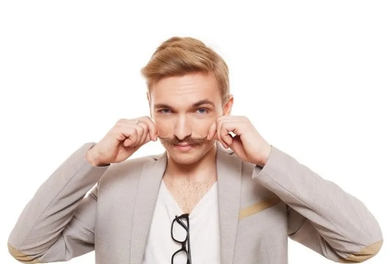 blonde mustache for guys