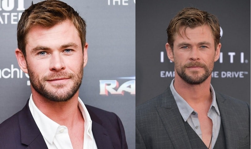 Chris Hemsworth Light Stubble with Mustache