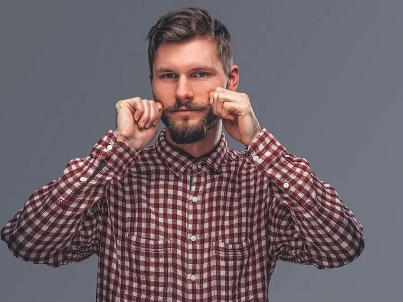 curl mustache using wax 