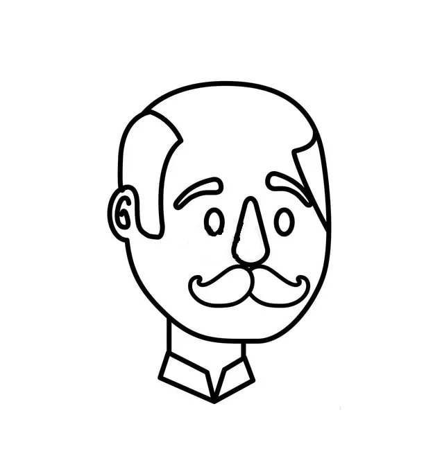 how to draw a cartoon character with mustache