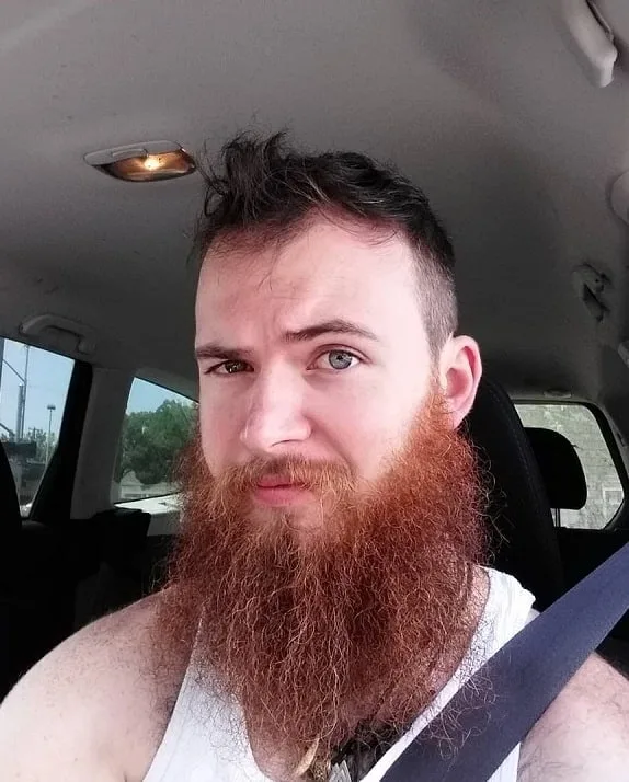 full red beard with brown hair