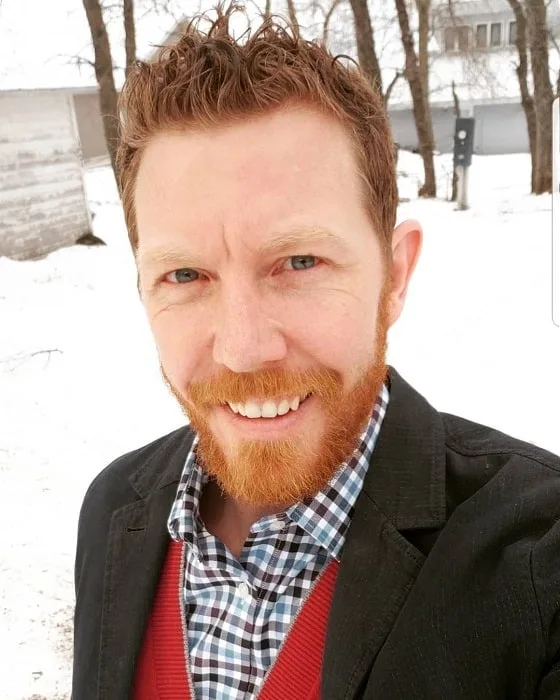 red ginger beard with brown hair