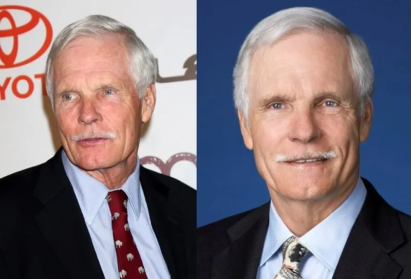 Ted Turner with Pencil Mustache