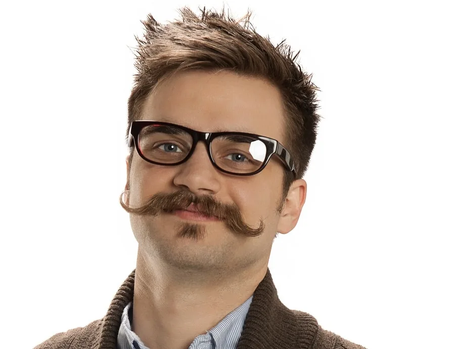 French mustache with glasses