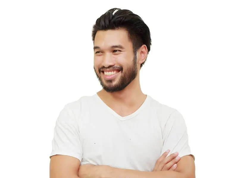 chinese man with stubble beard