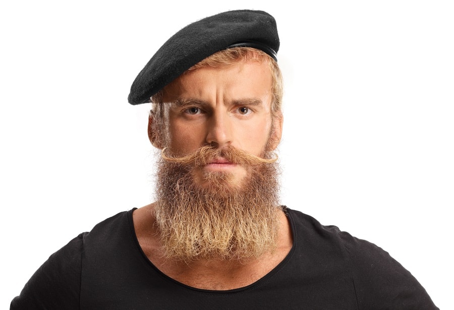 long blonde mustache with beard
