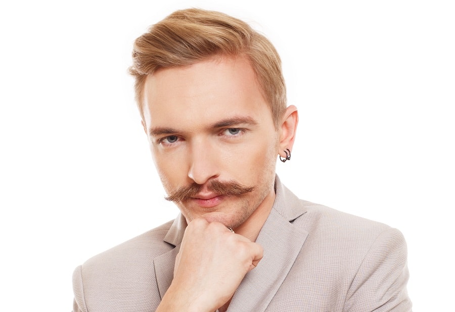 Italian blonde mustache for men