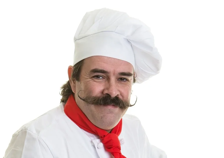 Italian guy with thick handlebar mustache