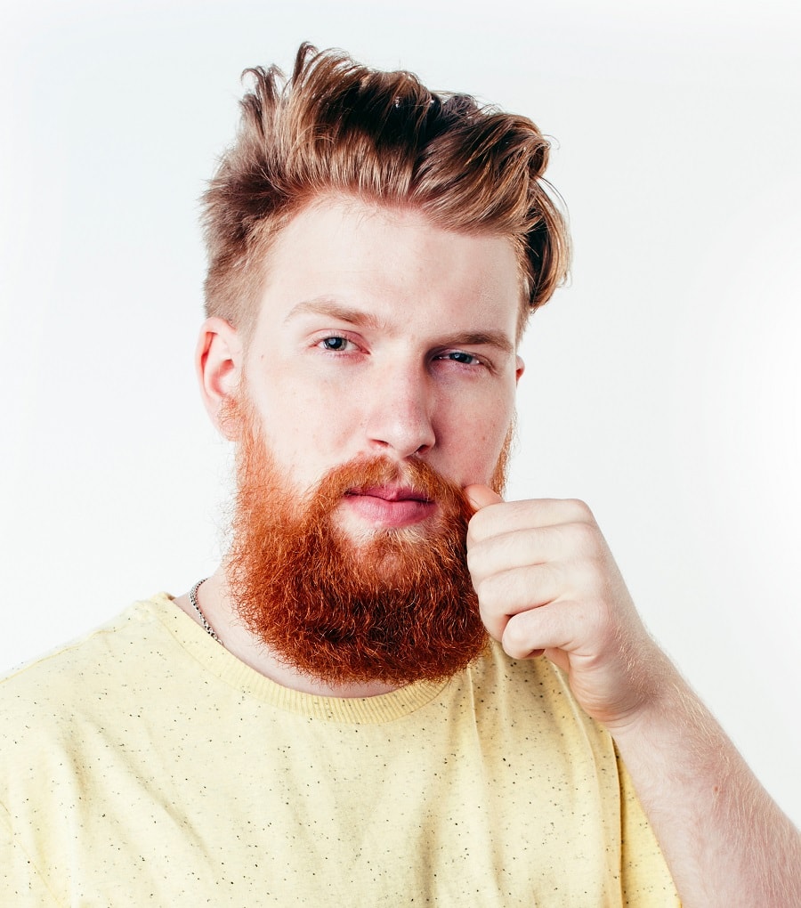 brown hair and red beard