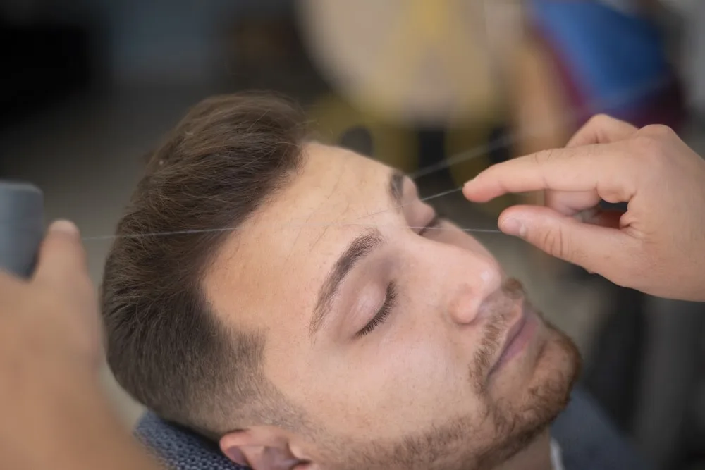 Remove vellus beard hair by threading